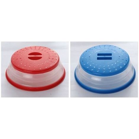 Ahlsen Cloche Micro Onde,2PCS Cloche Micro-Onde Pliable,Onde Passoire avec Trous de Vapeur pour Fruits Et Légumes, Couvercle Cloche Anti Vapeur et Fonction Passoire (1/5)