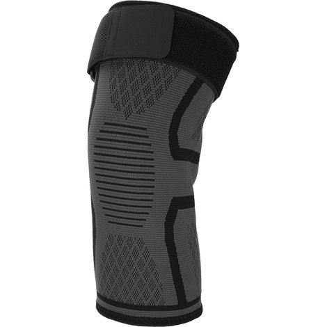 Genouillère De Sport En Nylon Respirant - Support Élastique Avec Fermeture Velcro - Pour Course Escalade Et Randonnée - Taille M Gris (1/5)
