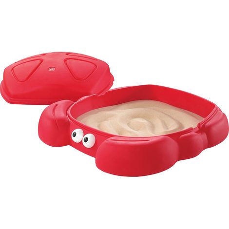 Bac à sable enfant en plastique rouge – Design crabe avec couvercle et banc – Dimensions 92,7 x 91,4 x 19 cm – Capacité 136 kg de sable – Step 2 - Step2