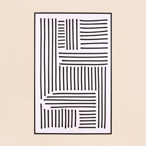 Toile motifs géométriques noirs et blancs 60x90cm (1/5)