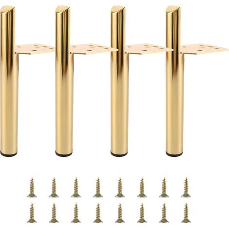 Pièces Pied de Meuble Metal, 15 cm Doré Pied de Table, Pied Table Basse pour Canapé, Meuble TV et Meubles (1/5)