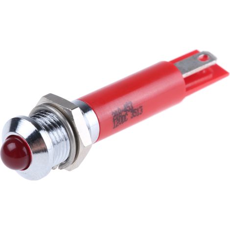 Voyant LED clignotante Rouge RS PRO, dia. 8mm, 12V c.c. ( Prix pour 1 )