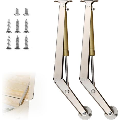 2er-Pack Deckelstützscharniere 200 N, Soft-Close-Klappenbefestigung, Gasdruckfeder mit Schrauben, Gasdruckdämpfer-Klappenhalter für Schrank-, Küchen-, Spielzeugkisten-, Kleiderschrank- und Wandschränk (1/5)