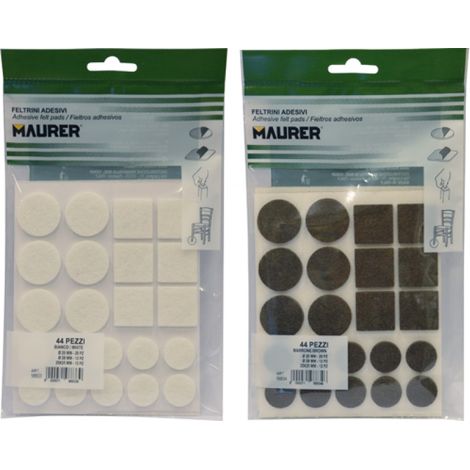 FELTRINO ADESIVO BIANCO MIS.ASSORTITE MAURER - CF. BLISTER 44PZ