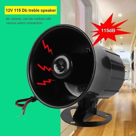 Sirène d'alarme Dc12v, 110db, alarme anti-cambriolage, distance de support de 2,5 mètres ou plus, adaptée à la sécurité extérieure (1/3)