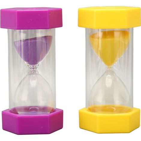 Sablier hexagonal 30 minutes 2 pièces, horloge à sable en plastique portable pour jeux, cuisine et bureau (1/5)