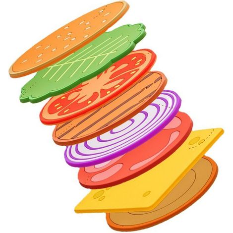 Set mit 8 wasserfesten, ölbeständigen und wärmeisolierenden PVC-Untersetzern mit niedlichen Motiven, für Restaurants und Zuhause. (1/5)