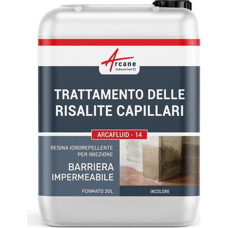 Trattamento antiumidità pareti umide, Barriera impermeabile ARCAFLUID - 14 - 20 L - ARCANE INDUSTRIES