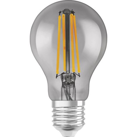 LEDVANCE Smarte LED-Lampe mit Wifi Technologie, Sockel E27, Dimmbar, Warmweiß (2500K), Birnenform, Klares Filament im Rauchglas, Ersatz für herkömmliche 44W-Birnen, steuerbar mit Alexa, Google & App (1/5)