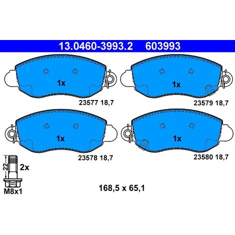 Kit de plaquettes de frein, frein à disque ATE 13.0460-3993.2 FORD 1135167