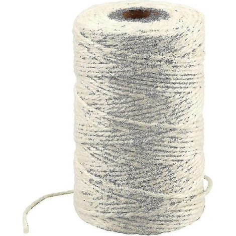 Ficelle de jute naturelle de 100 mètres (328 pieds), idéale pour les loisirs créatifs, les cadeaux et Noël. Ficelle d'emballage résistante, beige. (1/5)