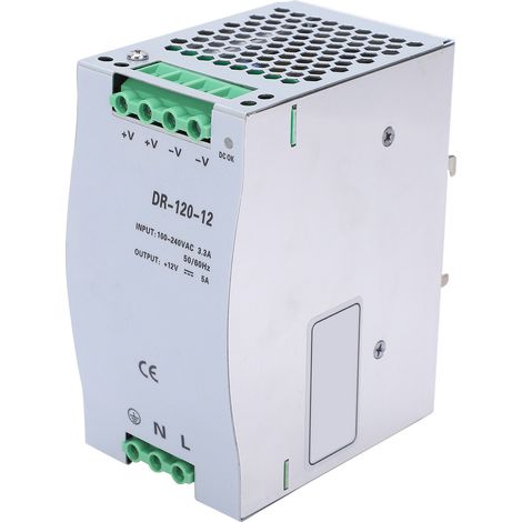 Alimentation à découpage BERM 12V 5A 120W DR-120-12 pour rail DIN, tension d'entrée 100-240VAC