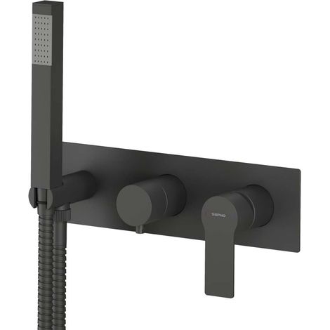 Sapho Pax - Unterputzarmatur, für 2 Verbraucher, mit Zubehör, mattschwarz XA52/15 (1/2)
