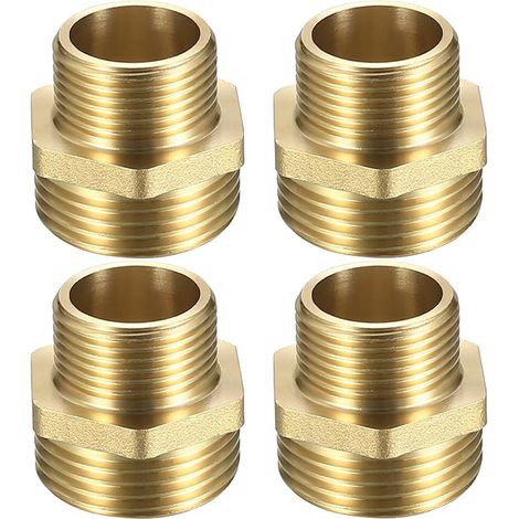 Mamelon Laiton Réduit, Raccord Male Male 3/4’’ x 1", Réduction Double Mâle 26/34-20/27, Raccords en Laiton Hexagone, Raccord de Mamelon Tuyau Eau