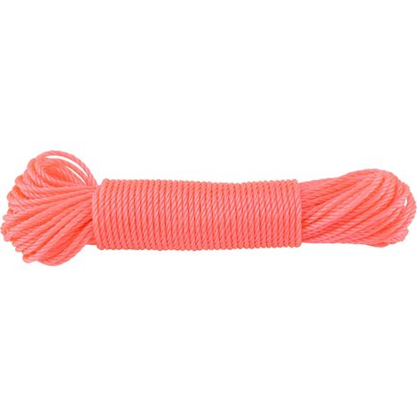 Corde En Nylon Rose - 20 Mètres - Pour Jardinage Camping Et Bricolage - Lot De 1 (1/5)