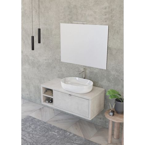 mobile bagno "tintoretto" grigio chiaro, 110 cm (1/4)