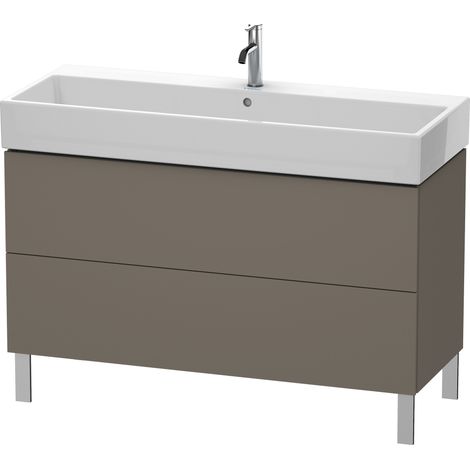 Duravit Meuble sous-lavabo L-Cube vertical 118,4 x 45,9 cm, 2 tiroirs, pour Vero Air 235012, Coloris: Flanelle Vernis gris satiné mat soyeux - LC677909090 (1/4)