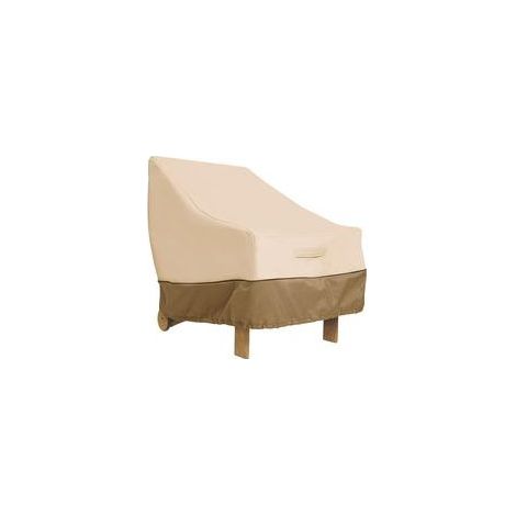 Housse de chaise de jardin d'extérieur imperméable beige, 80x85x91cm, 210D, avec cordon de serrage réglable, sac de rangement, protection UV, résistante à l'usure, adaptée aux meubles de jardin 210D (1/5)