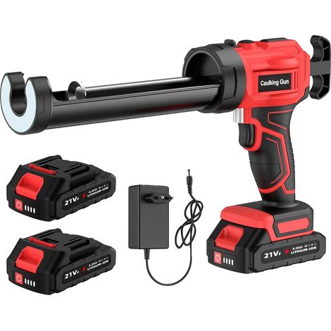 Pistola de calafateo, velocidad ajustable, diseño de rebote automático, con 2 baterías. (1/2)