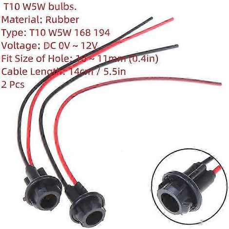 Accessoires d'extension de connecteurs en caoutchouc souple pour voitures, camions et bateaux (1/2/10 pièces) - Douille pour ampoule W5W T10 (1/5)