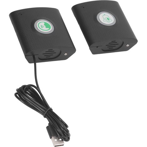 Carillon sans fil ultra longue portée, interphone intelligent bidirectionnel avec voix, sonnette de maison noire, kit 2 pièces (1/5)