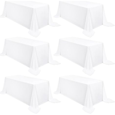 6er Set Tischdecken Weiß 229x335cm Rechteckig für 8ft Tische