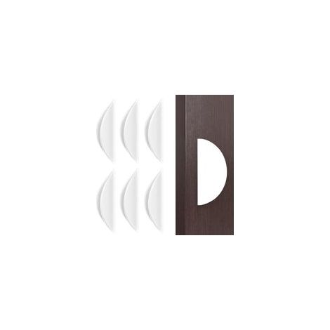 Lot de 6 poignées de tiroir en forme de coquillage pour la cuisine, poignées de porte coulissantes autocollantes, poignées de meuble, blanches (1/5)