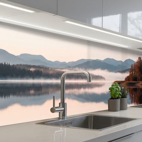 SCHIENALI CUCINA Acqua - Alberi - Strato di nebbia 400x80 cm (1/5)