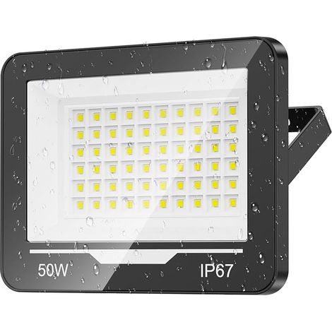 Spot Projecteur LED Extérieur 50W 1 Pièce - 5000LM 6500K Blanc Froid Lampe Phare LED Exterieur IP67 Etanche Eclairage Extérieur pour Terrasse,Jardin (1/5)