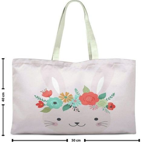 Sac shopping tote bag Bonamaison en coton 70 x 50 cm - anses longues, réutilisable (1/2)