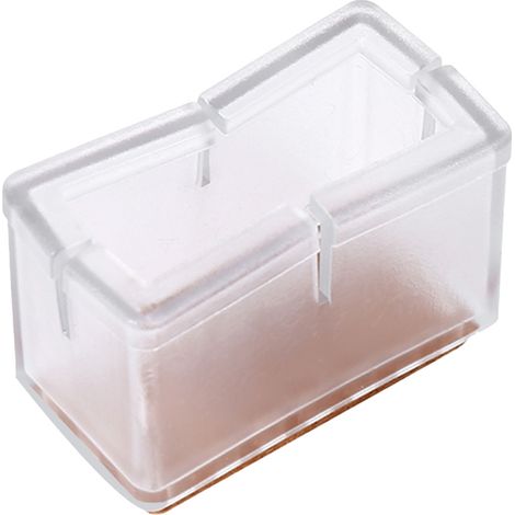 Lot de 8 protège-pieds de chaise rectangulaires avec semelle en caoutchouc (transparents) (1/5)