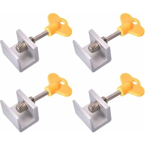 Serrure Fenetre Coulissante 4 Pièces Bloque Porte Coulissante Verrou Fenêtre Réglable Bloque-Portes Coulissantes Réglables Alliage d'Aluminium Verrou porte Coulissante Securité Fenetre