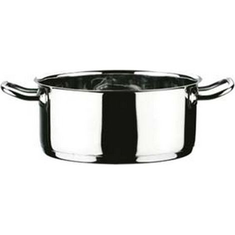 1PZ CASSERUOLA 2 MANICI IN ACCIAIO INOX 18/10  - cm.22