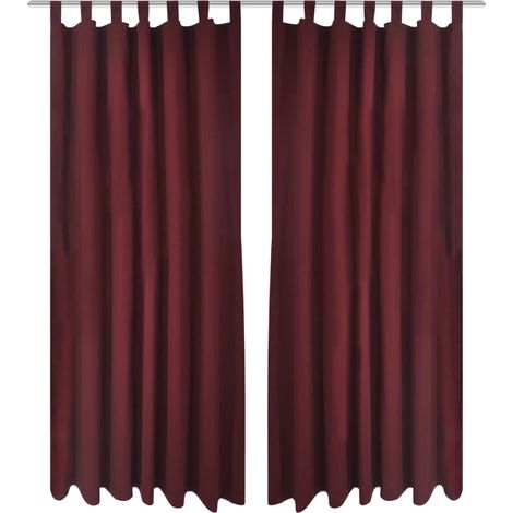 2 pcs Bordeaux Micro-Satin Curtains with Loops 140 x 175 cm vidaXL (1/4)