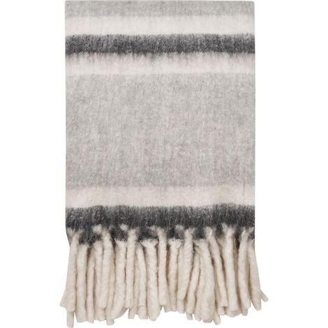 Liva Plaid 130×170cm grau, weiß.