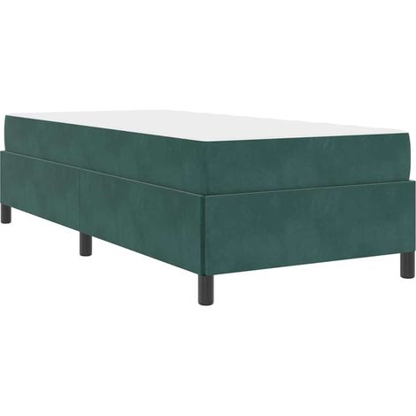 Lit simple,Lit adulte,Cadre de lit Vert foncé, vert et blanc 90 x 200 cm Velours CFW2293867 (1/4)
