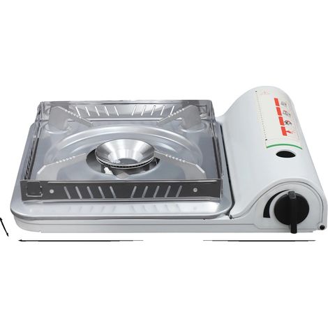 Réchaud de camping, design compact, contrôle de la flamme, BLANC (1/2)