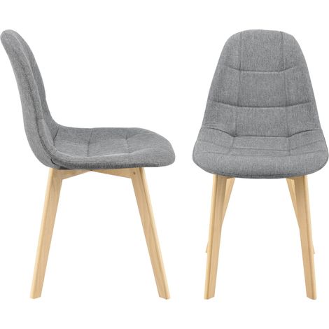 Set di 2 sedie per sala da pranzo 86 x 53 x 47 cm grigio chiaro 030006735