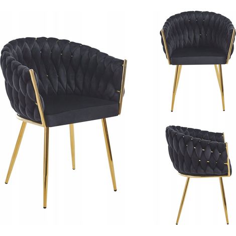 Silla K7-FX (G) de terciopelo negro Riviera 100 (1/5)