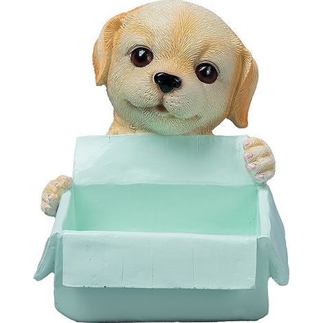 Boîte de Rangement Chien Assis Vert Décoration Entrée Bureau Figurine Clés Ornament Maison Design Moderne (1/4)