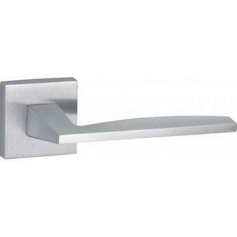 THIRARD - Paire de béquilles Modena pour porte, carré 7mm, chromé satiné - THIRARD (1/5)