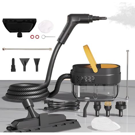 Pulitore a vapore, pulitore a vapore portatile multiuso da 2500 W con 3 velocità regolabili e 9 tipi di ugelli, portatile da 1600 ml ad alta pressione per casa e auto (1/5)