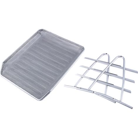 Classeur de bureau métallique pour courrier, documents et lettres, support de rangement à plateaux en treillis d'acier, organiseur de papiers pour bureau (1/5)