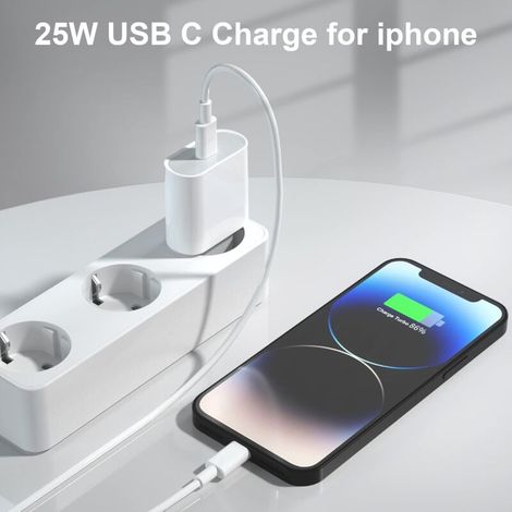 Port USB-C. Adaptateur de charge rapide 20 W pour iPhone 14/14 Pro/14 Pro Max/14 Plus/13/12/11/SE 2020/X/XS/XR (1/4)
