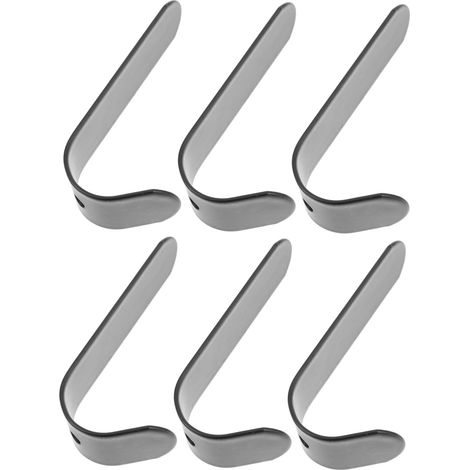Lot de 6 patères murales sans perçage crochets en aluminium (1/5)
