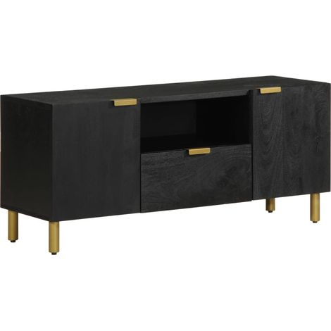 Mobile porta TV con pratico contenitore 105 x 33 x 46 cm stile industriale legno ingegnerizzato nero 020057717