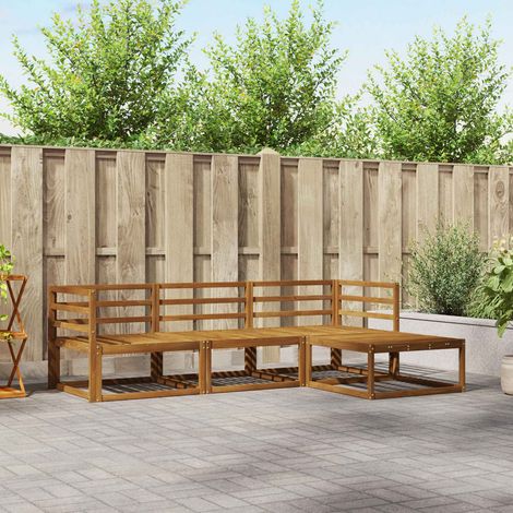 Outdoor-Sofagarnitur 4 pcs Natur Massivholz Akazie