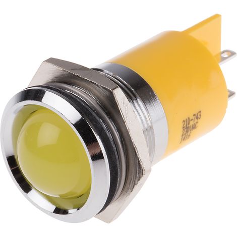 Voyant LED lumineux Jaune RS PRO, dia. 22mm, 230V c.a. ( Prix pour 1 )