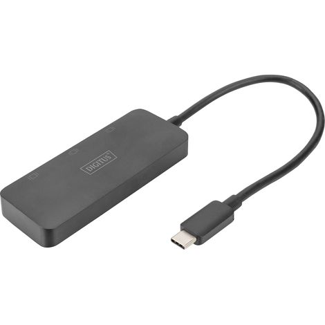 Digitus DS-45334 DisplayPort / USB-C® Adaptateur [1x USB-C® - 3x DisplayPort femelle] noir 4K UHD, sans prise de charge C875872 (1/4)