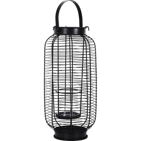 Lanterne en Métal Filaire Noir H42,5cm (1/5)